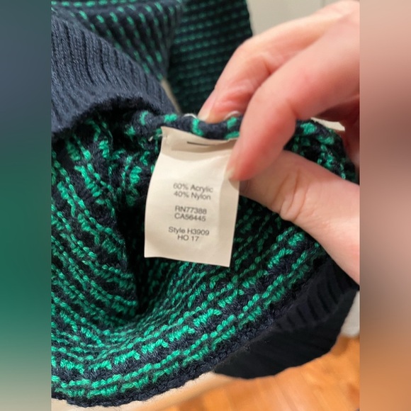 J. Crew navy and green XS turtleneck sweater - Picture 8 of 11